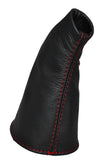 RED DOUBLE STITCH FITS HONDA CIVIC TYPE R 2001-2005 LEATHER GEAR GAITER BOOT