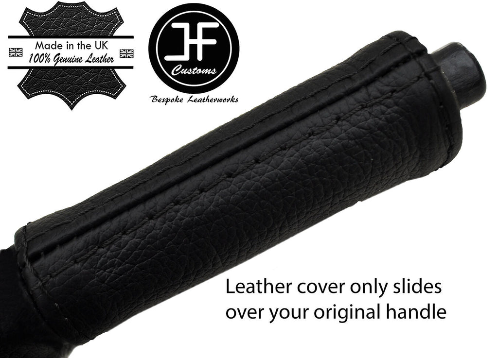 BLACK STITCH REAL LEATHER HANDBRAKE HANDLE COVER FITS RELIANT ROBIN RIALTO MK2