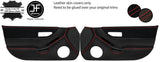 RED  STITCH 2X FULL DOOR CARD LEATHER&SUEDE COVERS FOR HONDA CRX DEL SOL 92-97