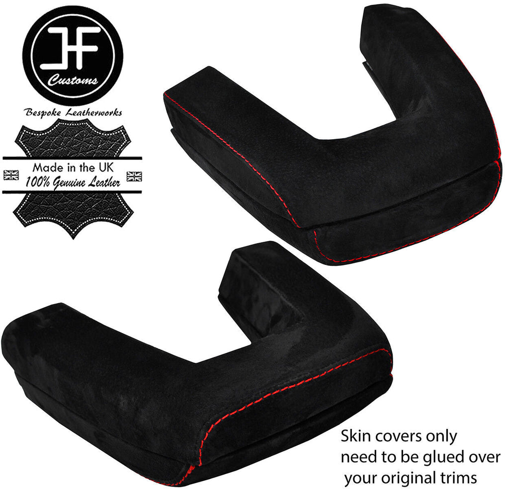 RED STITCH ROLL OVER BAR SUEDE COVERS FITS BMW Z4 E85 ROADSTER 2003-2009