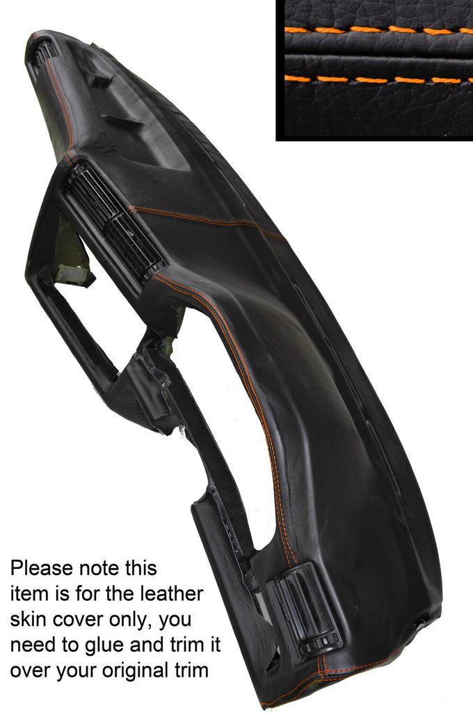 ORANGE STITCH DASH DASHBOARD LEATHER SKIN COVER FITS BMW 3 SERIES E30 1981-1992