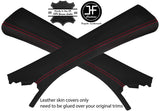 RED STITCH 2X A PILLAR REAL LEATHER COVERS FOR MERCEDES CLK W209 02-09 COUPE