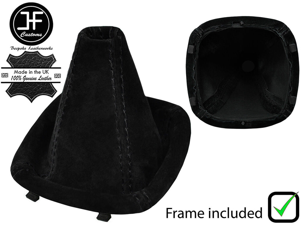BLACK STITCH SUEDE MANUAL GEAR GAITER + FRAME FOR MERCEDES VITO METRIS W447 15+