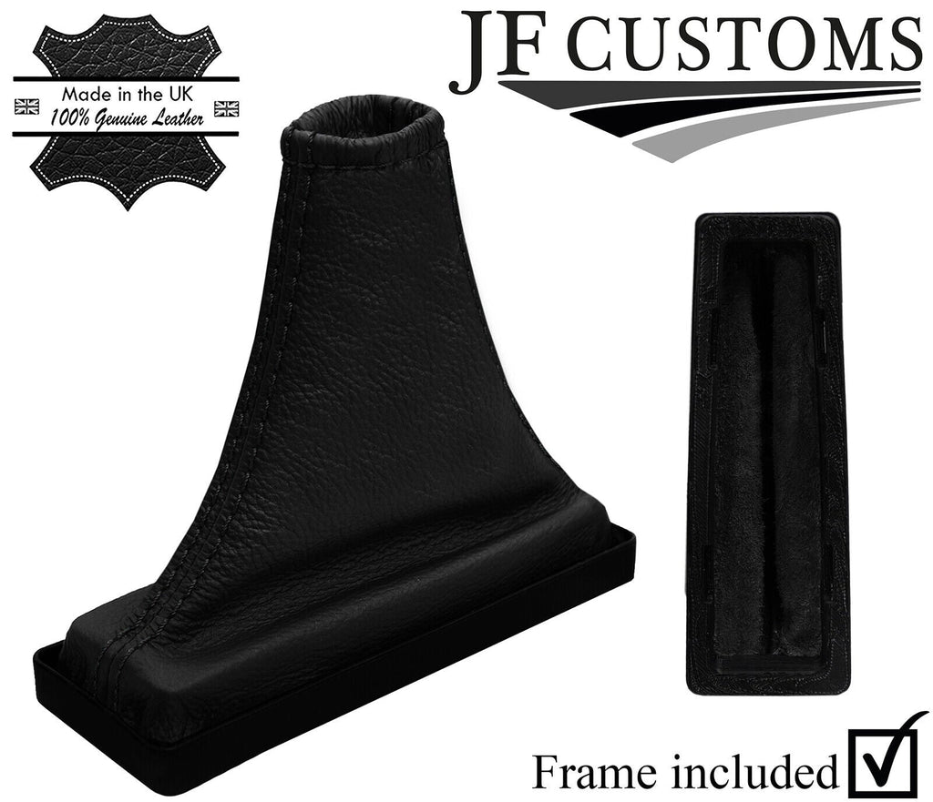 BLACK STITCH ITALIAN LEATHER HANDBRAKE GAITER+FRAME FITS RANGE ROVER P38 95-02