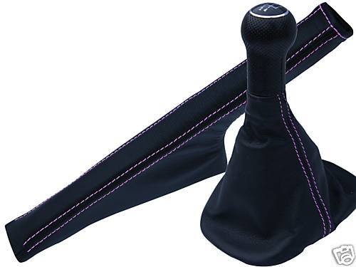 FITS VW GOLF 4 GTI MK4 JETTA PINK STITCH GAITER +HANDBRAKE CUSTOM NEW MADE IN UK