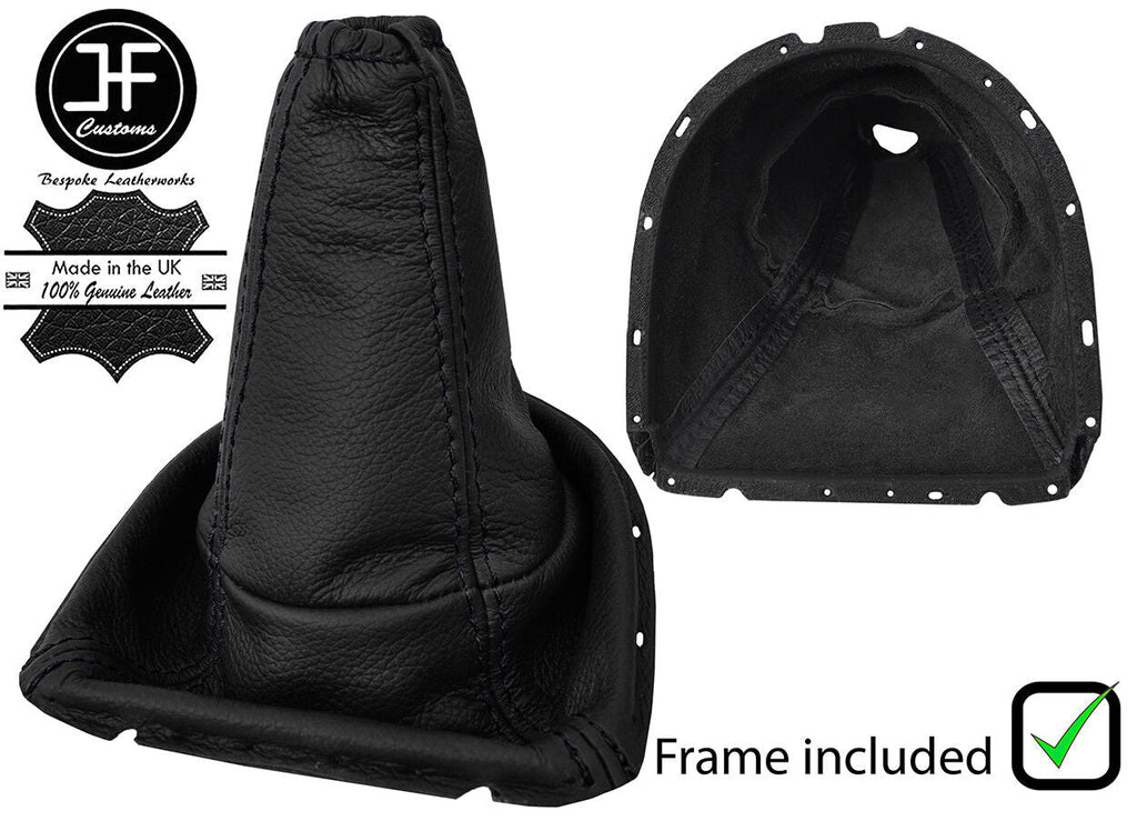 BLACK STITCH LEATHER GEAR GAITER+PLASTIC FRAME FITS NISSAN X-TRAIL T31 08-14