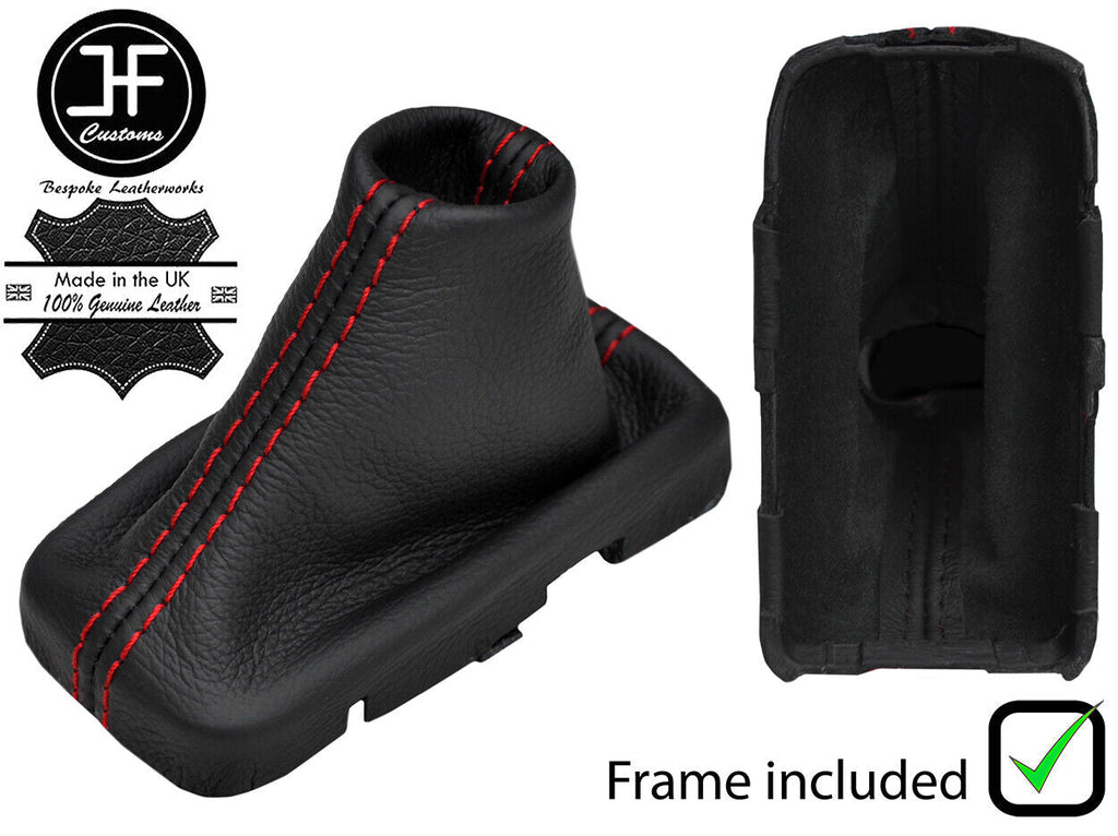 RED STITCH LEATHER AUTOMATIC GEAR+PLASTIC FRAME FITS SUBARU CROSSTREK 12-16