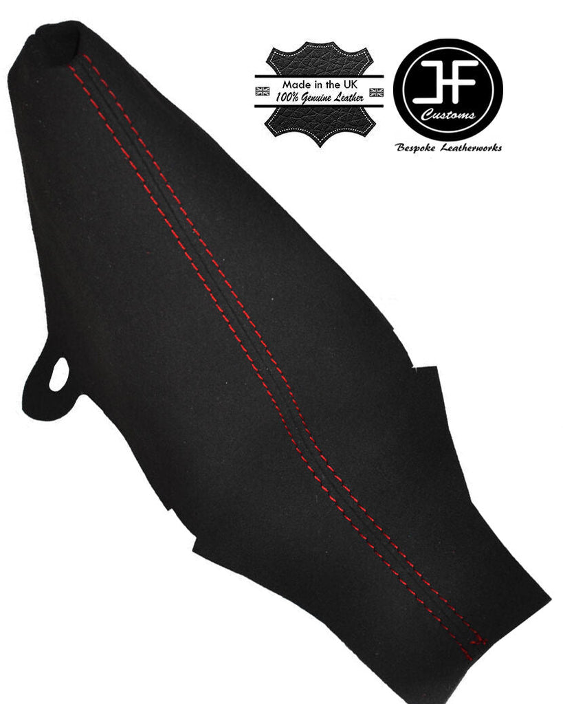 RED STITCH FAUX SUEDE HANDBRAKE GAITER FITS MINI R50 R53 2001-2006 HATCHBACK
