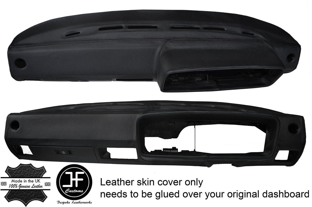 BLACK STITCHING DASH DASHBOARD REAL LEATHER COVER FITS VW GOLF MK1 JETTA EARLY