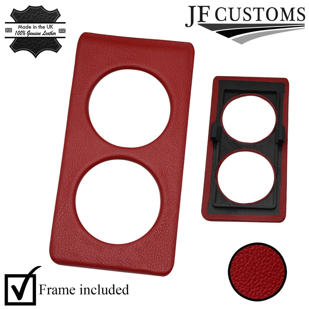 DARK RED LEATHER CENTER CONSOLE CUP HOLDER COVER FITS MAZDA MX5 MK1 CUSTOM NEW