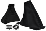 BLACK STITCH AUTO AUTOMATIC GEAR STICK & HANDBRAKE LEATHER GAITER FOR VOLVO V70