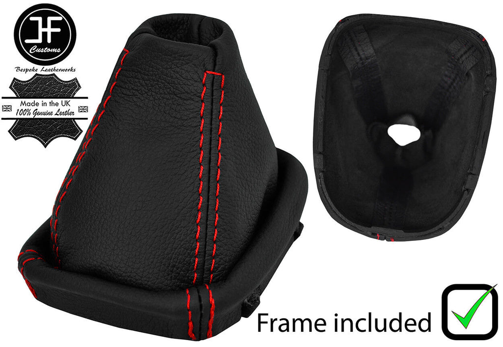 RED STITCH LEATHER MANUAL GAITER+PLASTIC FRAME FOR MERCEDES CLK W209 02-09