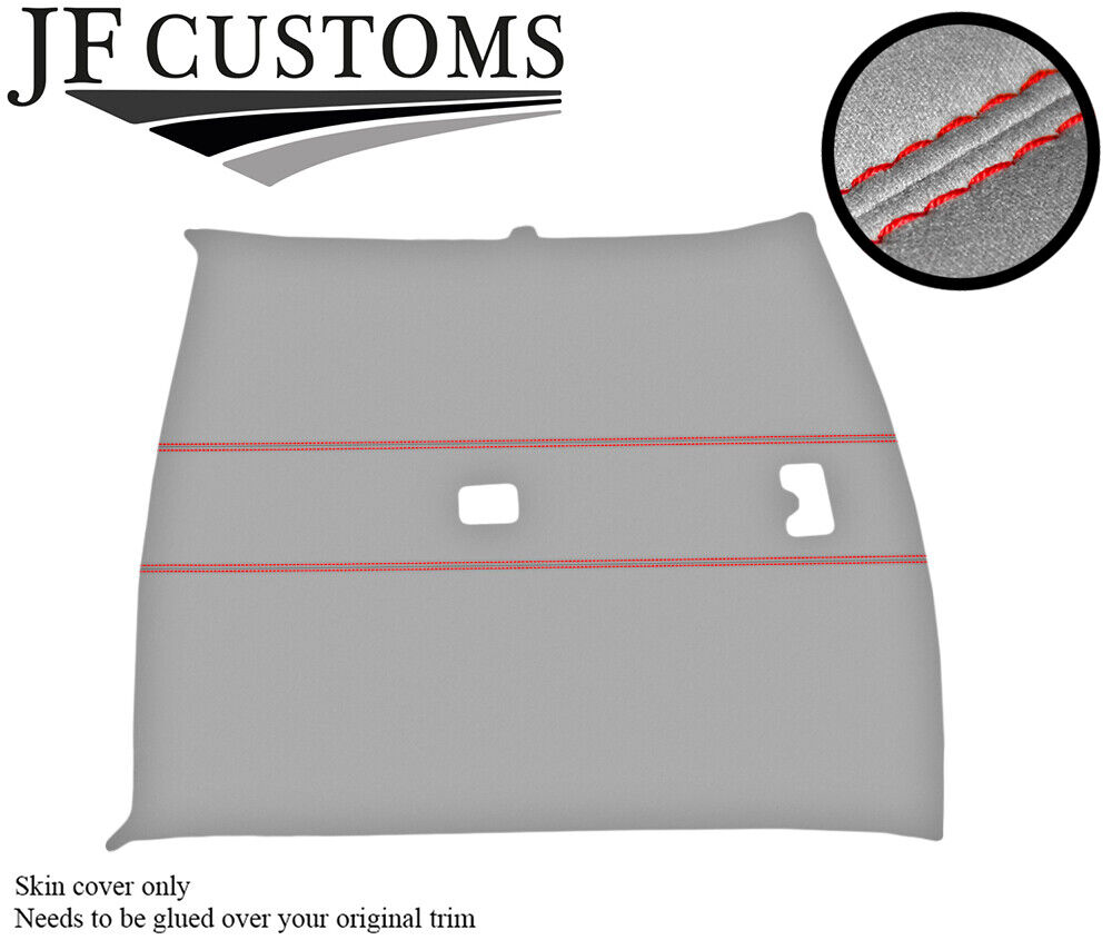 RED STITCH ROOF HEADLINING LINER LIGHT GREY LUXE COVER FOR NISSAN SKYLINE R32