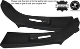 BLACK & BLACK LEATHER 2X UPPER B PILLAR COVERS FITS VW T5 TRANSPORTER CARAVELLE