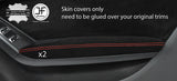 RED STITCH 2X FRONT DOOR ARMREST SUEDE COVERS FOR AUDI A5 CABRIO 09-16
