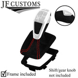 RED STITCH SUEDE AUTOMATIC DCT GEAR+PLASTIC FRAME FOR BMW E90 E92 E93 CUSTOM NEW