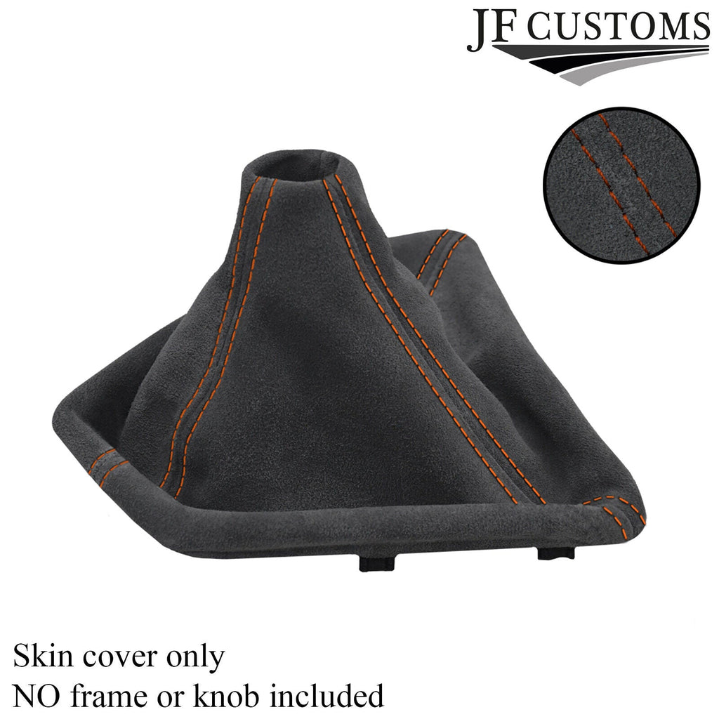 ORANGE STITCH GREY SUEDE GEAR GAITER FOR BMW 1 SERIES F20 F21 2011-2017