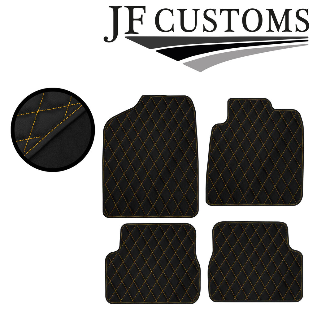 YELLOW DIAMOND STITCH VINYL 4X TAILORED FLOOR CARPETS FOR TOYOTA CELICA 99-05