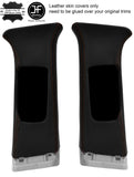 BROWN STITCHING 2X UPPER B PILLAR LEATHER COVERS FITS NISSAN QASHQAI J11 13-18