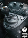 BLACK STITCH TOP GRAIN LEATHER MANUAL GEAR GAITER FITS FIAT 500 ABARTH 07-15