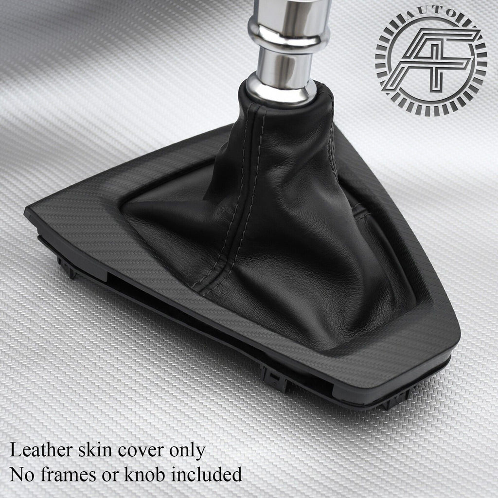 FITS FORD MUSTANG 2024+ BLACK STITCH NAPPA LEATHER MANUAL GEAR GAITER CUSTOM NEW