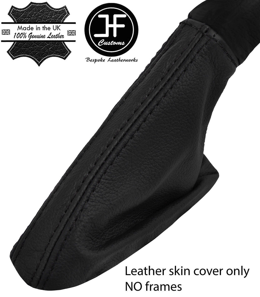 BLACK & BLACK STRIPE REAL LEATHER HANDBRAKE GAITER FITS VOLVO S40 V50 MK2 04-07