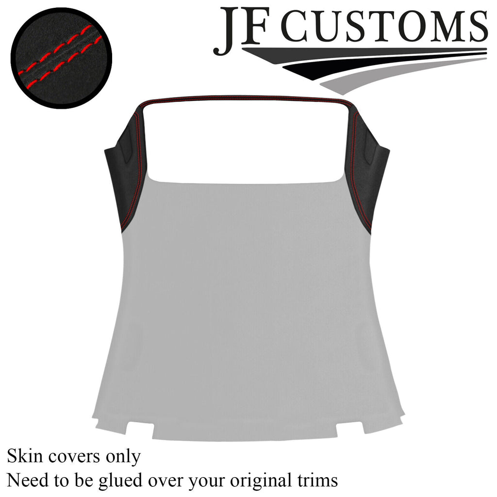 RED STITCH D GREY SUEDE 2X C PILLAR+TRIM HARD ROOF COVER FOR BMW E46 CABRIO