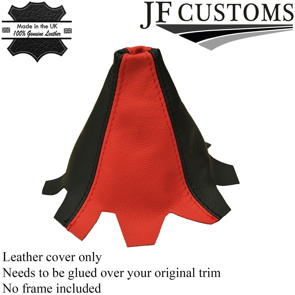 BLACK RED LEATHER MANUAL GEAR GAITER FOR VW T5 TRANSPORTER MULTIVAN 2003-2010