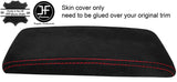 RED STITCH REAL SUEDE ARMREST LID COVER FITS ALFA ROMEO 147 2001-2009 CUSTOM NEW