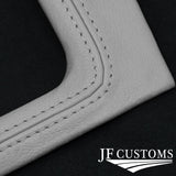 WHITE LEATHER COVERED MANUAL SHIFT SURROUND TRIM + FRAME FOR FORD MUSTANG 87-93