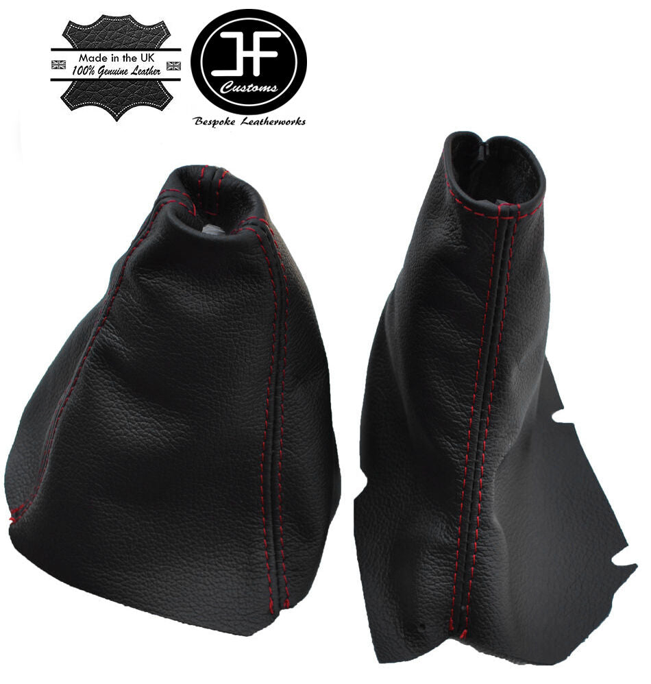RED STITCHING FITS VOLVO S60 2000-2007 GEAR HANDBRAKE LEATHER BOOT SET