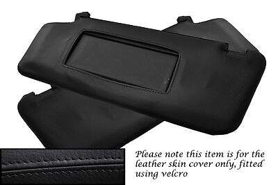 BLACK STITCH FITS MERCEDES C CLASS W204 2007+ 2X SUN VISORS LEATHER COVERS ONLY