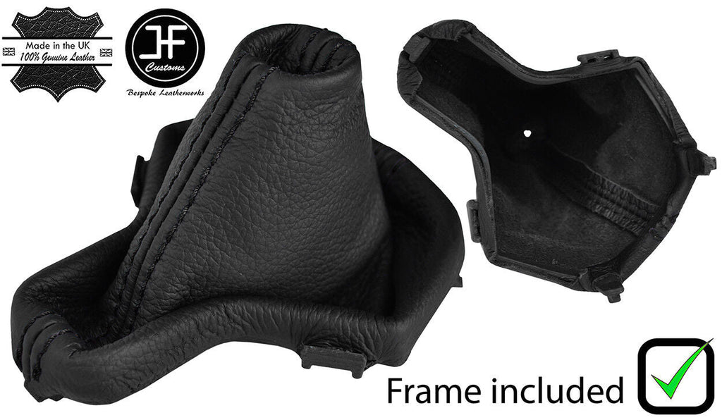 BLACK STITCH LEATHER AUTOMATIC GEAR GAITER+PLASTIC FRAME FOR FREELANDER 2 06-12