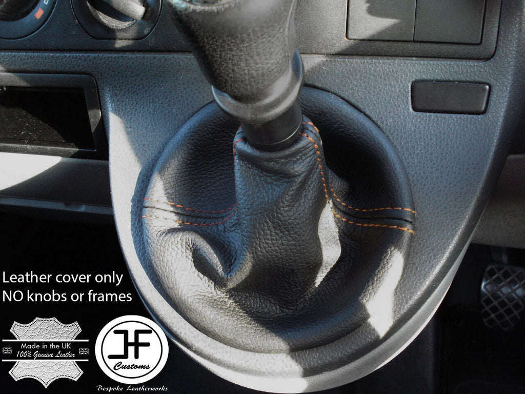 TAN STITCHING REAL LEATHER MANUAL GEAR GAITER FITS VW T5 TRANSPORTER 03-2011