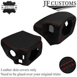 RED STITCH  LEATHER  STEERING SHROUD COVER FOR PEUGEOT 206 98-12 CUSTOM NEW