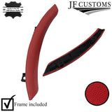 D RED LEATHER STEERING SIDE TRIMS 2X FOR BMW E90 E91 E92 E93 SPORT 05-13