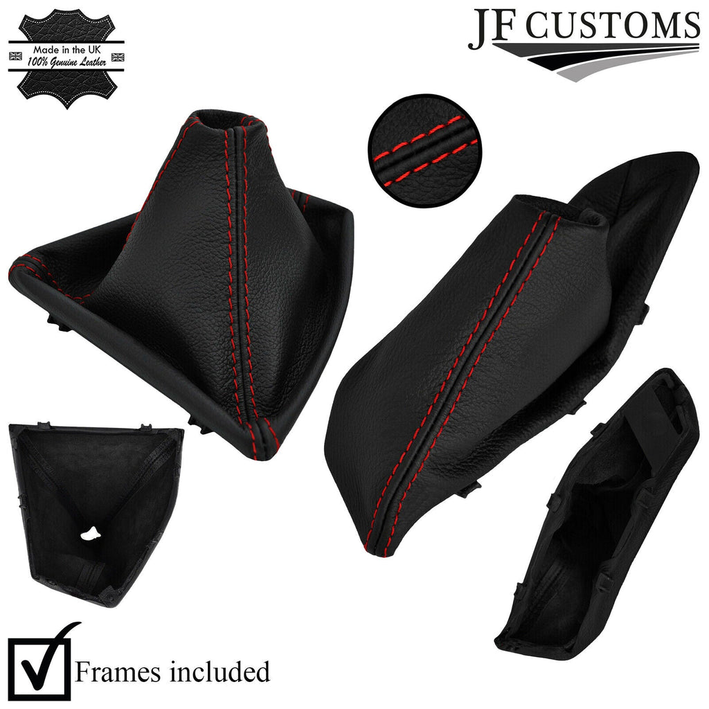 RED STITCH LEATHER GAITER SET+PLASTIC FRAMES FOR BMW 2 SERIES F22 F23 13-19