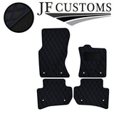 BLUE DIAMOND STITCH VINYL 4X TAILORED FLOOR CARPET FOR JAGUAR F-PACE 16-21 JF1
