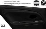BLACK STITCH 2X REAR DOOR CARD TRIM COVERS FOR MITSUBISHI EVO 4 5 6 STYLE 2