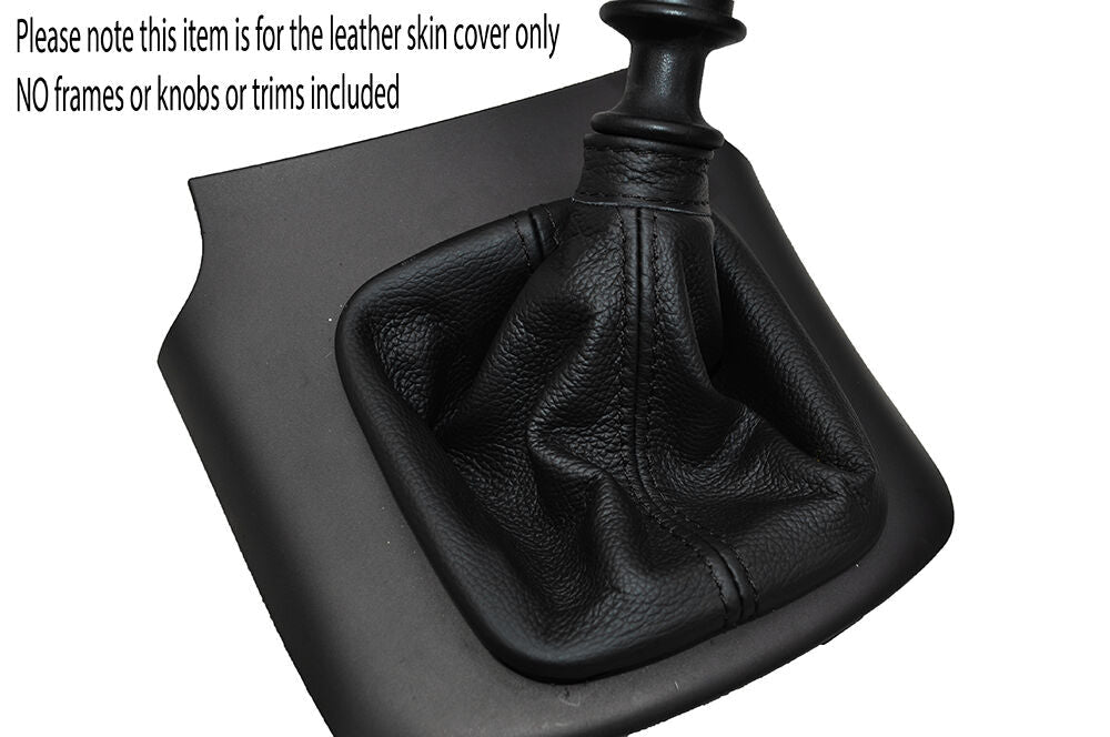 BLACK STITCHING MANUAL LEATHER GEAR GAITER FITS HYUNDAI SONATA 2006-2010