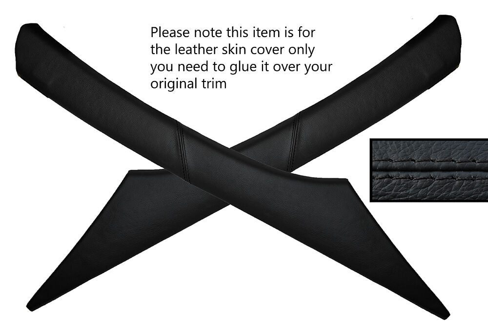 BLACK STITCH 2X A PILLAR SKIN COVER FITS VAUXHALL OPEL VECTRA C SIGNUM 02-08