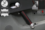 RED CROSS STITCH 2X FRONT DOOR HANDLE LEATHER COVERS KIT FOR AUDI TT MK1 98-06