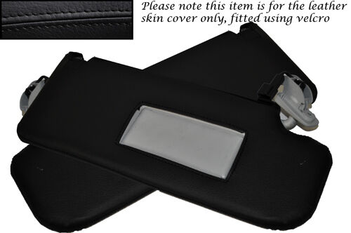 BLACK STITCH FITS SEAT LEON TOLEDO ALTEA 06-11 2X SUN VISORS LEATHER COVERS ONLY