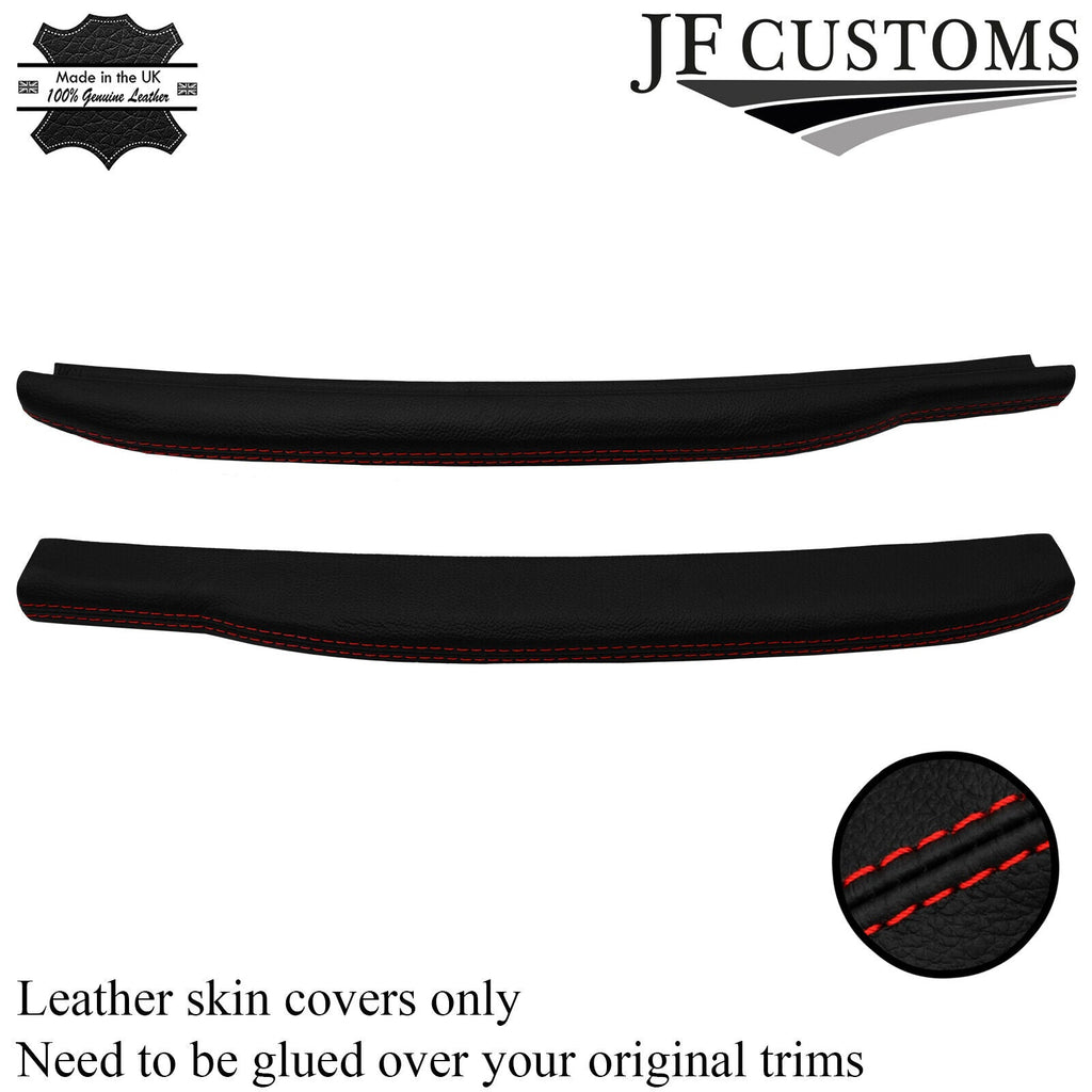 RED STITCH 2X LOWER DASH PADS LEATHER COVERS FOR TRIUMPH SPITFIRE MK4 GT6
