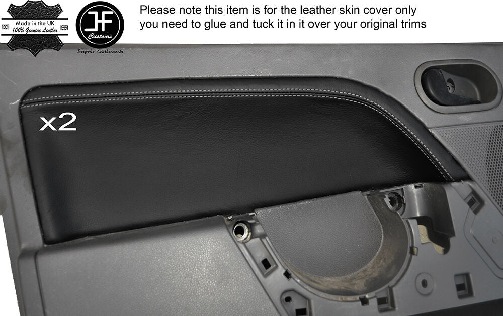 GREY STICH 2X FRONT DOOR CARD TRIM COVERS FITS FIESTA MK6 02-08 STYLE 2 5 DOOR