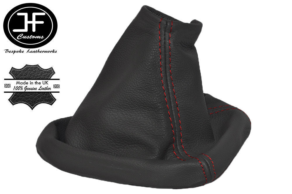 RED STITCH FITS VOLVO S80 1998+ GEAR STICK GAITER GENUINE LEATHER GREY