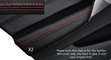 RED STITCH 2X FRONT DOOR ARMREST LEATHER SKIN COVERS FITS CITROEN DS5 11-15