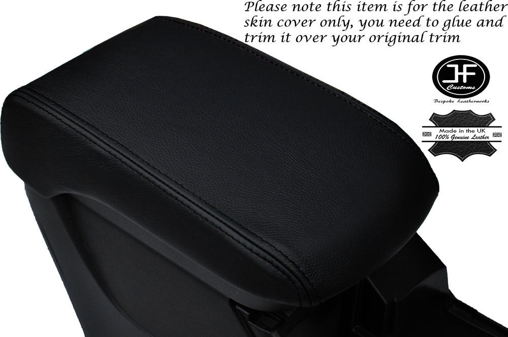 BLACK STITCH ARMREST LID LEATHER COVER FOR MITSUBISHI LANCER EVO 10 X 08-16