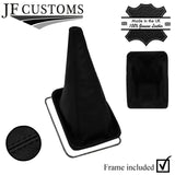 BLACK  STITCH REAL LEATHER GEAR GAITER + METAL FRAME FITS TOYOTA SERA 1990-1996