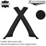 BLACK STITCH LEATHER & SUEDE TOP RECOVERY KIT COVERS FOR BMW E46 COUPE 98-04